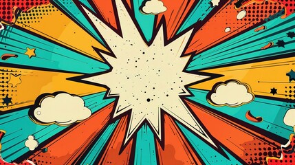 Comic pop art background. Pop art comics book cartoon magazine cover artificial pop art, surreal pop art, superhero comic background, cartoon fight cloud,  pow comic, super hero pow,