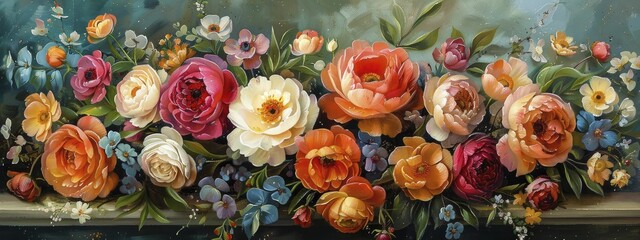 Experience the vibrant charm of festive floral arrangements against a painterly backdrop at the Garden Party Watercolor Flowers event.