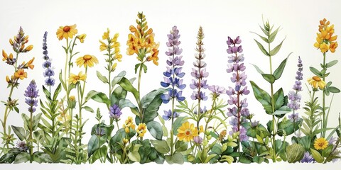 Explore the gentle essence of healing botanicals in watercolor, capturing their medicinal magic with a soft and soothing touch.