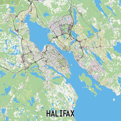 Halifax Canada map poster art