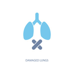 damaged lungs concept line icon. Simple element illustration. damaged lungs concept outline symbol design.