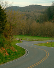 A windy country road in Wytheville, Virginia