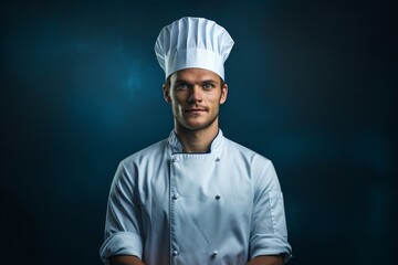 Naklejka premium Chef in Chefs Hat Posing for Picture