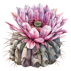 Fototapeta premium Gymnocalycium mihanovichii friedrichii ,illustration watercolor isolate