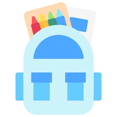 Backpack multi color icon, related to kindergarten theme, use for UI or UX kit, web and app development.