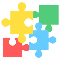 Fototapeta premium Puzzle multi color icon, related to kindergarten theme, use for UI or UX kit, web and app development.
