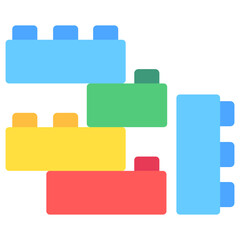 Brick multi color icon, related to kindergarten theme, use for UI or UX kit, web and app development.