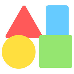 Blocks multi color icon, related to kindergarten theme, use for UI or UX kit, web and app development.