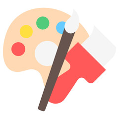 Paint Palette multi color icon, related to kindergarten theme, use for UI or UX kit, web and app development.
