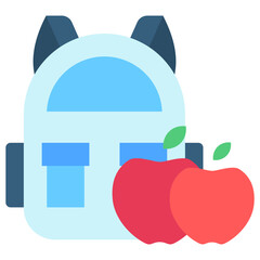 Backpack multi color icon, related to kindergarten theme, use for UI or UX kit, web and app development.