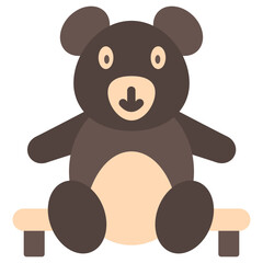 Teddy Bear multi color icon, related to kindergarten theme, use for UI or UX kit, web and app development.