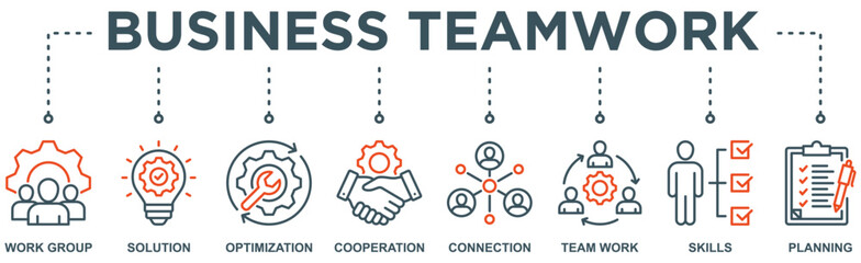 Business teamwork banner web icon vector illustration concept with icon