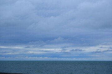 clouds over the sea. Stormy sky over the sea in the evening.
