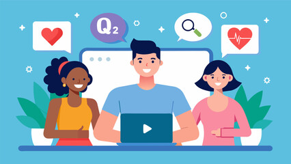 In a QA session health vloggers answer questions from viewers about switching to a lowimpact fitness routine and how it has positively affected their. Vector illustration