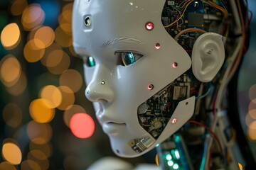 Predictive Artificial intelligence. Robot computer idea. Generate Ai