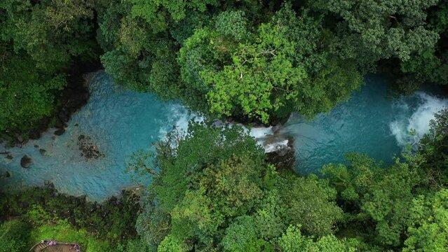 natural ponds of blue water tenorio volcano national park rio celeste area SBV 346850102 4K 