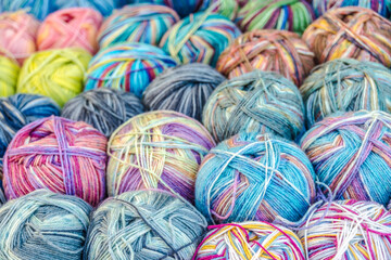 Colorful balls of yarn