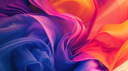 Minimalist Background with Flowing Multicolor Fabric