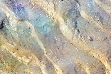 Beautiful iridescent sand background image under water.