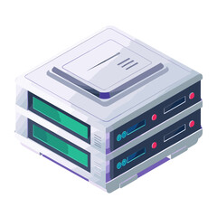 Obraz premium A well-organized data center with multiple servers secured in a rack