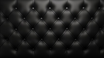 Close Up of Black Leather Upholstery