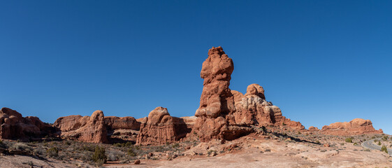 The Phallus Pillar stone structure of Arches National Park in Utah