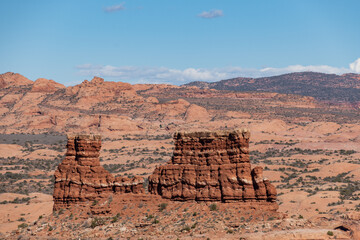 Eroded Buttes of the Courthouse area of Archews National Pak on a Spring day