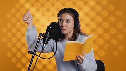Voice actor looking to producer off camera to know when to start narrating book, producing...