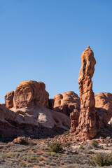 The Phallus Pillar stone structure of Arches National Park in Utah