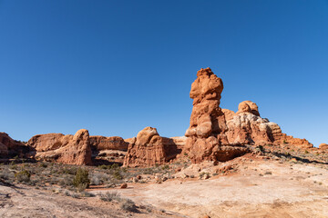 The Phallus Pillar stone structure of Arches National Park in Utah