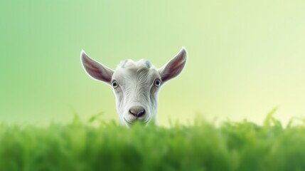 White Goat Staring at Camera