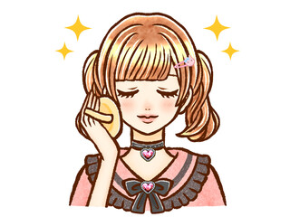 ツインテールの茶髪地雷系大人女性のイラスト素材4