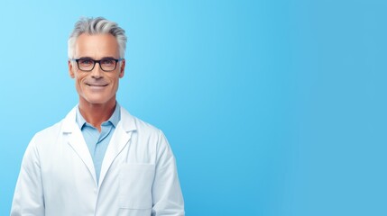 Man in White Lab Coat and Glasses