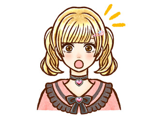 ツインテールの金髪地雷系大人女性のイラスト素材4