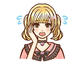 ツインテールの金髪地雷系大人女性のイラスト素材2