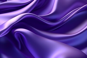 3d silk luxury texture background. Fluid iridescent holographic neon curved wave in motion purple background. Silky cloth luxury fluid wave banner.