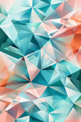 Obraz premium abstract polygonal design of teal and peach, ideal for an elegant abstract background