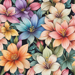 seamless pattern with flowers