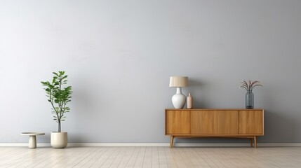 Modern Living Room With Two Vases and Table