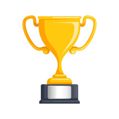 Gold trophy for place winner. Transparent white background. EPS 10 vector files are provided for customization. Simplified for championship and achievement rewards