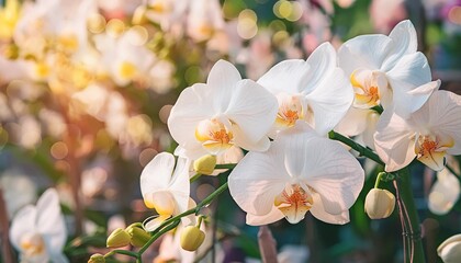 colorful white orchid flower background