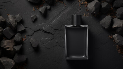 black perfume bottle for advertising
