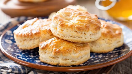 Brush biscuits with melted butter. Generative Ai