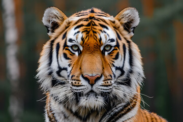 sitting a tiger the mound in forest High quality photo