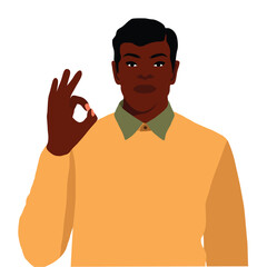 Modern fashionable black man in elegant art style vector