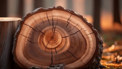 old wooden oak tree cut surface detailed warm dark brown and orange tones of a felled tree trunk or stump rough organic texture of tree rings with close up of end grain - Powered by Adobe