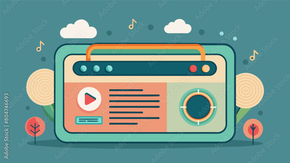 Poster the search function is designed like an oldfashioned radio dial evoking a sense of nostalgia for tun