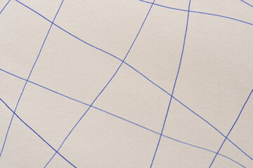 blue ink ball point pen lines on white construction paper