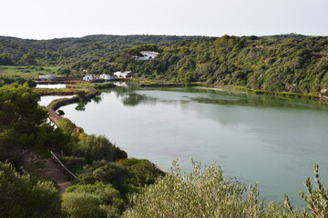 Vista de la Albufera de Es Grau desd euna colina