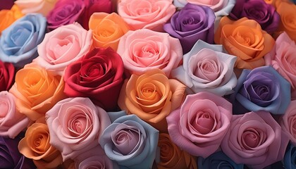 a product view of lush colored roses a photographic delight generative ai